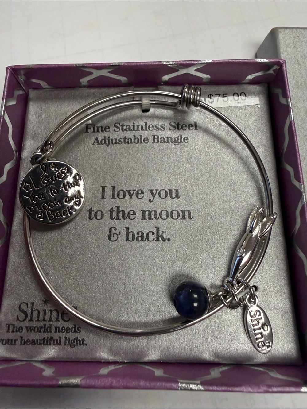 Stainless Steel bangle bracelet .. new in box